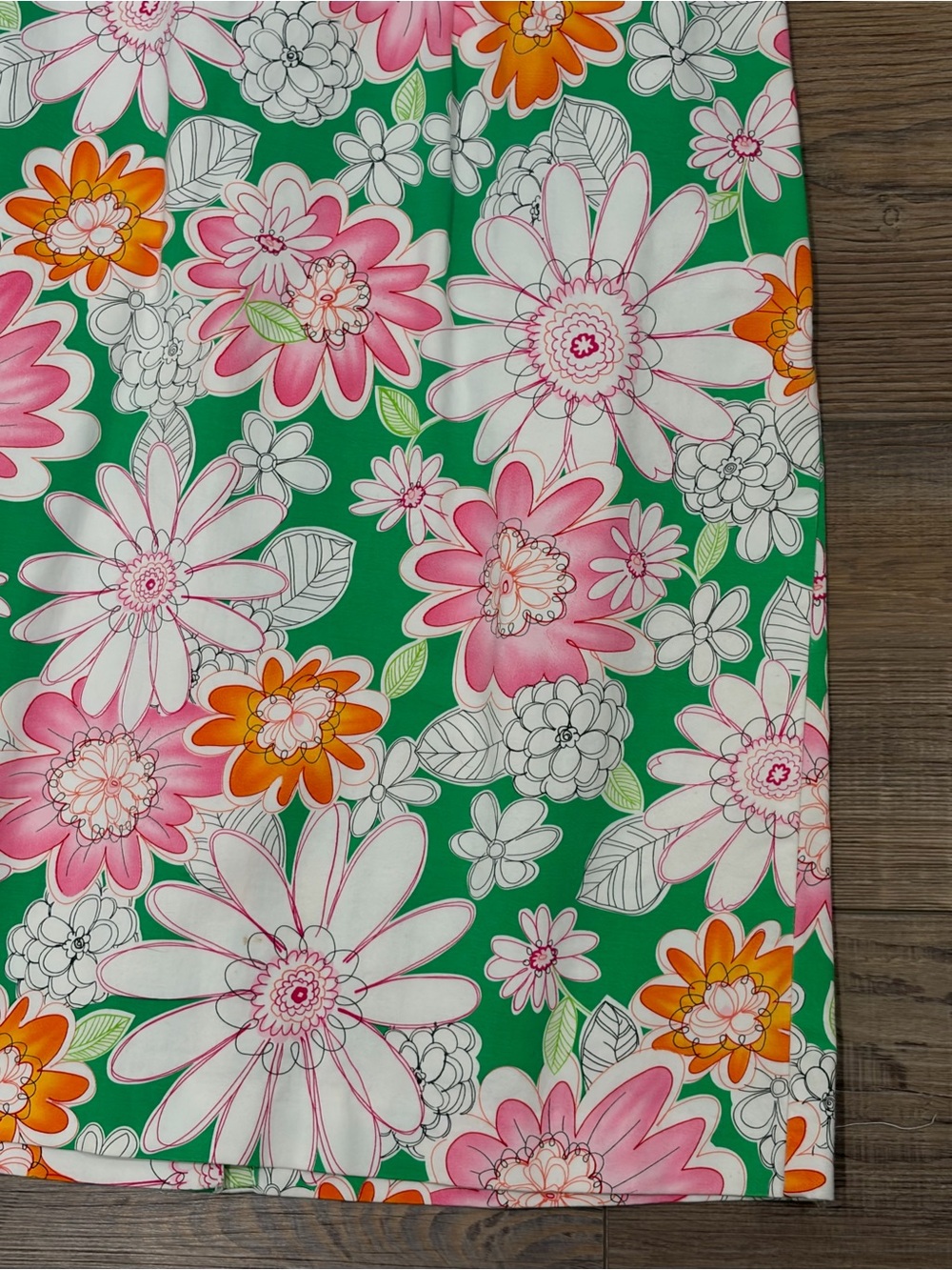 Chadwicks Green Floral A-Line Midi Dress with Pink & Orange Blooms - Picture 2 of 12
